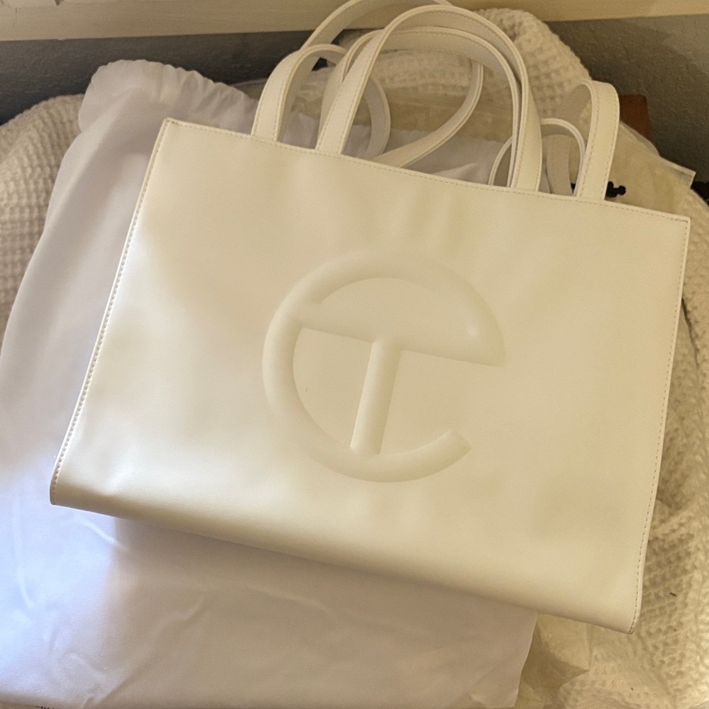 Telfar white Tote Bag medium